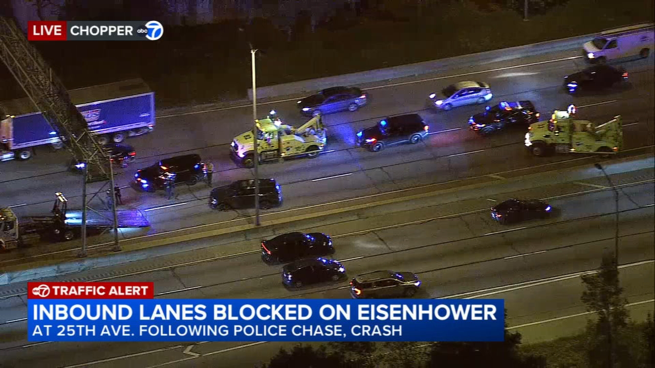 Driver crashes on I-290 after police chase in Villa Park, Illinois State Police says
       — ABC7 Chicago (WLS-TV)
