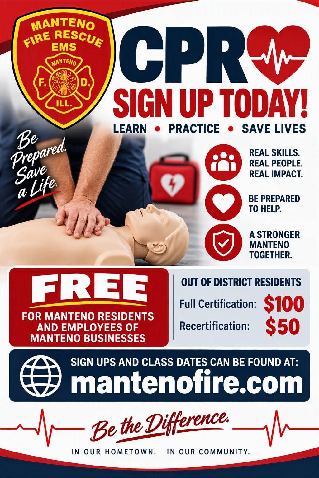 Manteno fire offers free CPR classes to residents, local workers — Shaw Local News Network